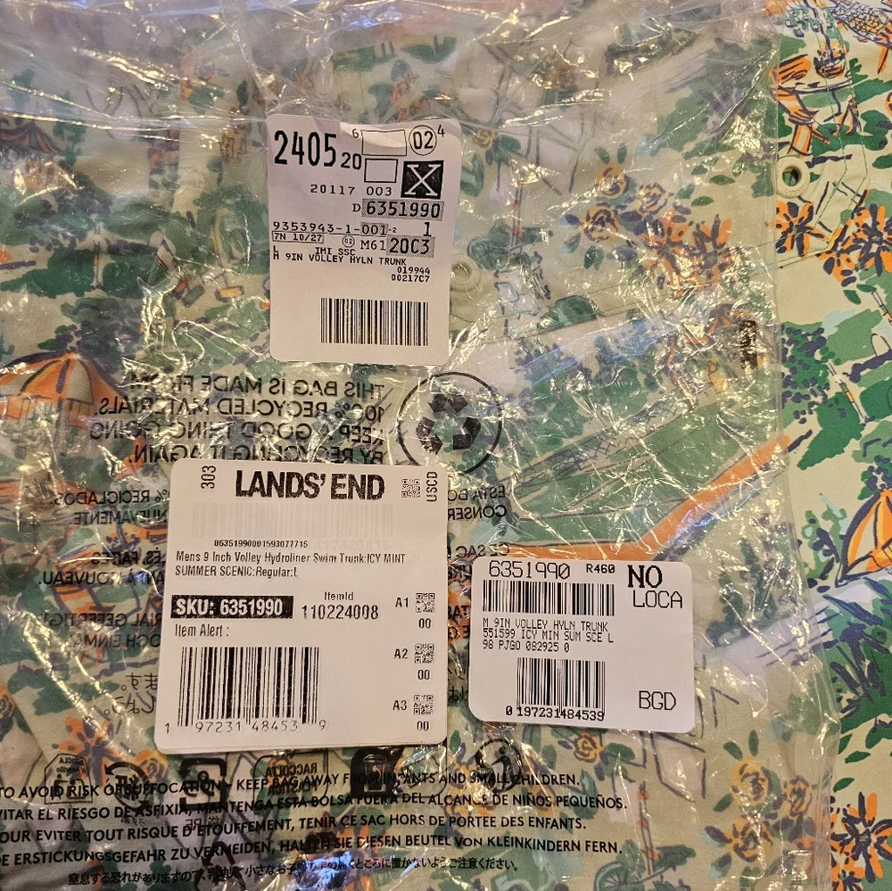 NWT Men's Lands' End Swimsuit